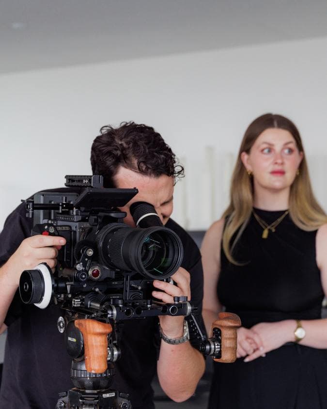 Lucky Boy directors on a brand film shoot.